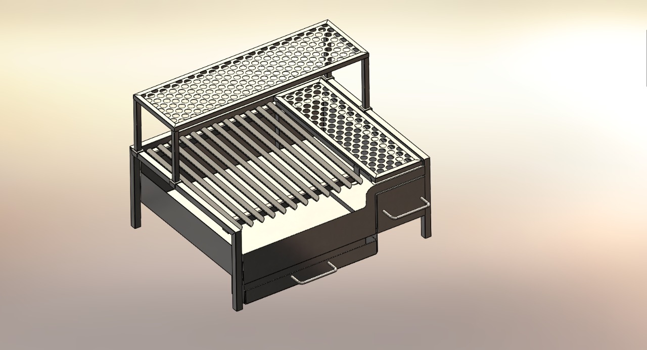 Churrasqueira烧烤架3D数模图纸 Solidworks设计 附x_t
